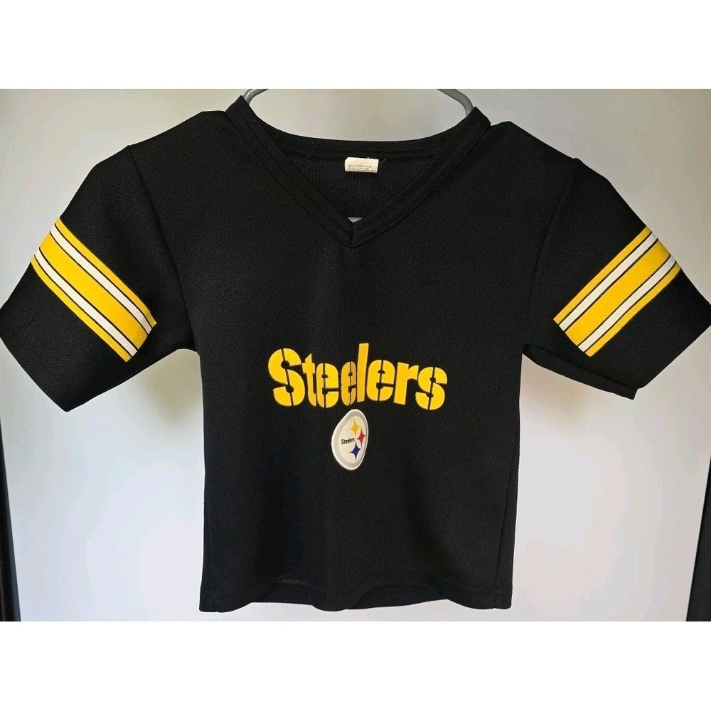 VTG Pittsburgh Steelers Franklin NFL Youth‎ Blank Black Football Jersey - Sz YS